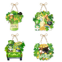 4Pcs Luck Patrick's Day Door Sign Paper Hanging Door Sign Paper