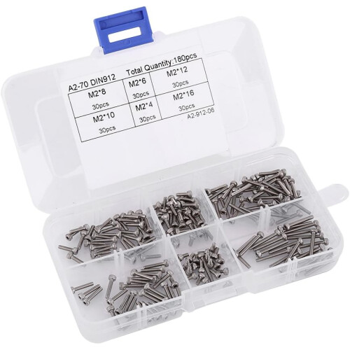 Hex Socket Head Screw Set, Stainless Steel Fasteners for Precision Assembly, DIN912 Cylindrical Countersunk Head with Hexagon Socket, Durable Construc 1