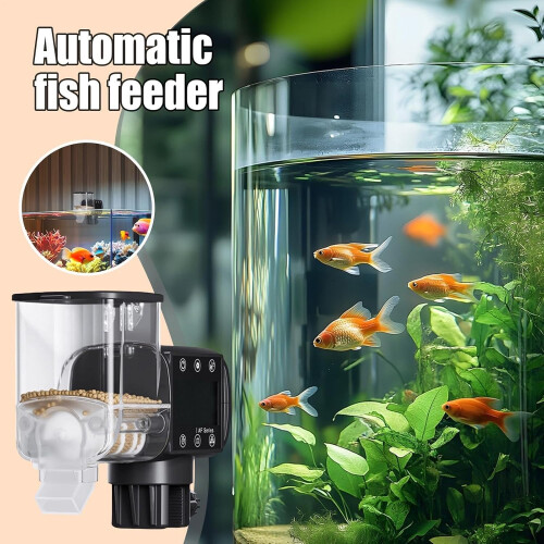 Automatic Fish Feeder For Aquarium  Battery Powered Aquarium Feeder With Timer, Programmable Digital Display 2