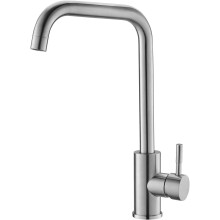 Luksuriøs kjøkkenkran med ettgrepskontroll, elegant minimalistisk design i rustfritt stål, justerbar kaldt og varmt vann, 360 graders svingbar