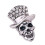 Skull Theme Brooch Multifuntional Rhinestones Accented-Silver 1