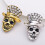 Skull Theme Brooch Multifuntional Rhinestones Accented-Silver 6