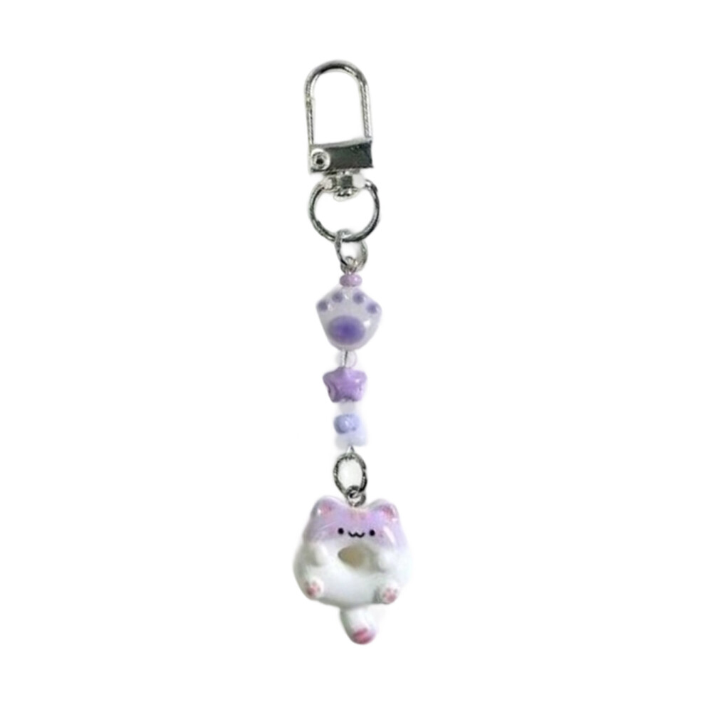 Soft Resin Cat Doughnuts Keychain Petites- Keychain Purple 7696001093351