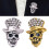Skull Theme Brooch Multifuntional Rhinestones Accented-Silver 3