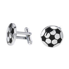 Pack of 2 Mens Black Check Pattern Cufflinks Sturdy-Football