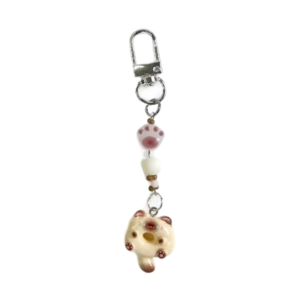 Adorable Cat Doughnuts Design Resin Phone Strap-Coffee Keychain 7696001093245