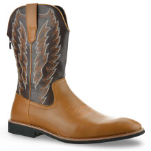 (UK 7, Tan) Mens Zip Up Western Ankle Cowboy Biker Boots New Smart Casual Fashion Shoes Size