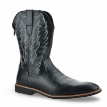 (UK 7, Black) Mens Zip Up Western Ankle Cowboy Biker Boots New Smart Casual Fashion Shoes Size