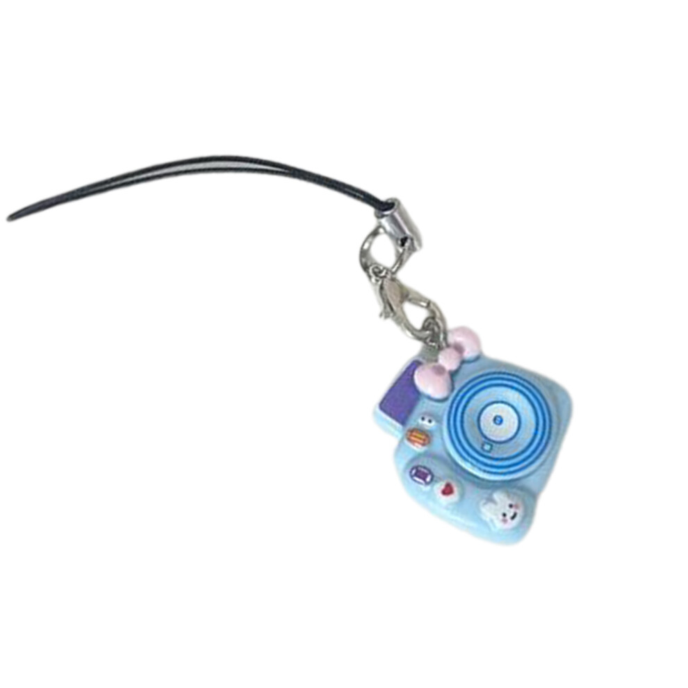 Cartoon Mini Camera Pendant Phone Chain Keychain Accessory- Blue 7696001095300
