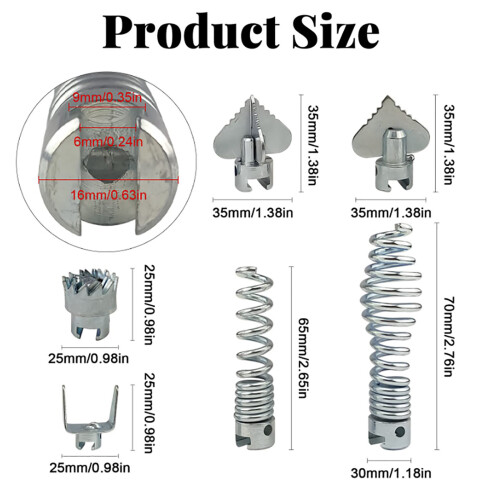 Tête de coupe de nettoyage de drain, tête de coupe de machine de 2