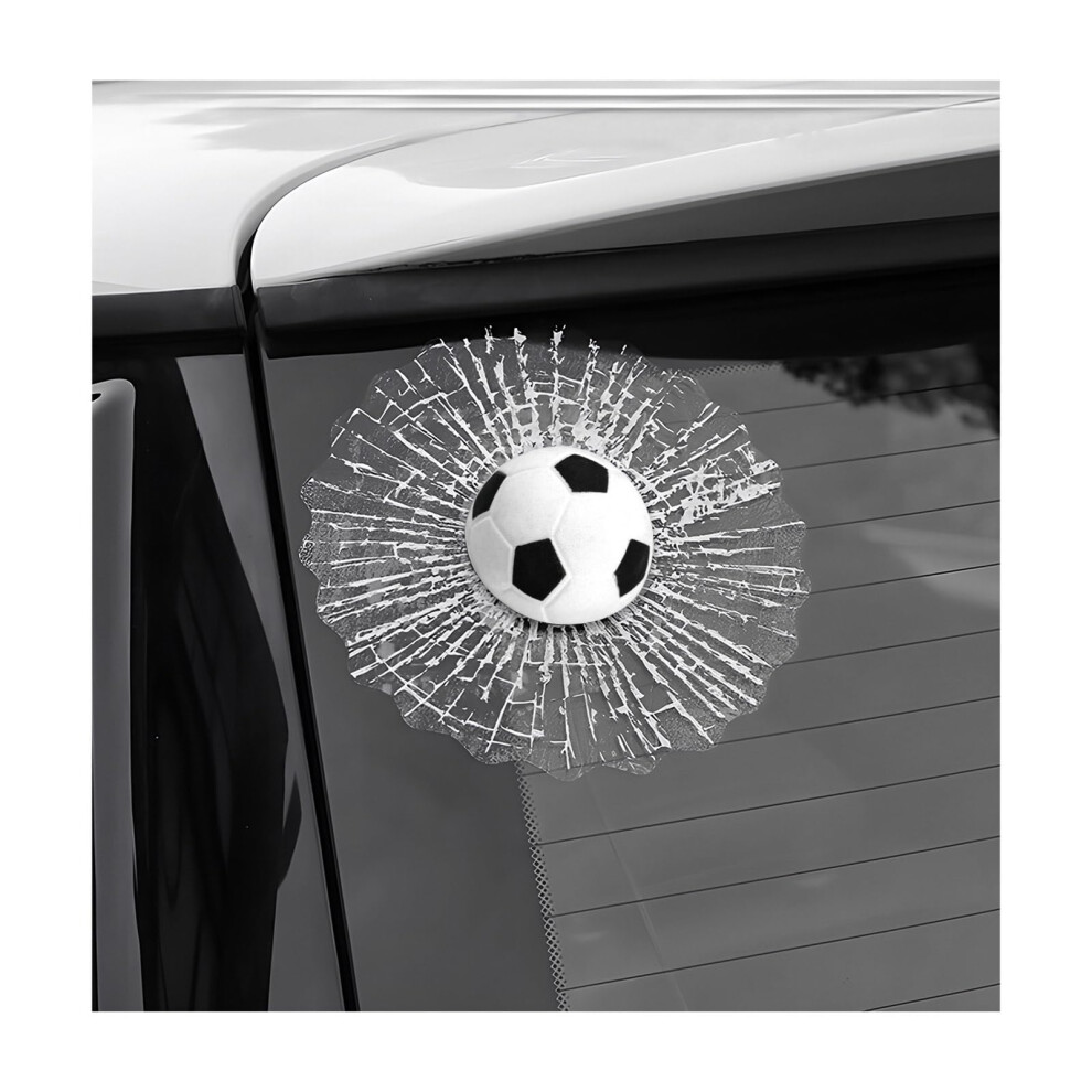 3D Broken Glass Car Sticker Funny Sports Ball Window Decal Realistic Soccer Windshield Prank 9001264775919