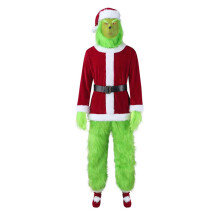 Masc Cosplay Laitéis, Masc Unisex le Gruaig Ghlas Gheal agus Gnéithe Léiritheacha, Masc Ollphéist Glas do Oíche Shamhna, Cosplay na Nollag, Desi