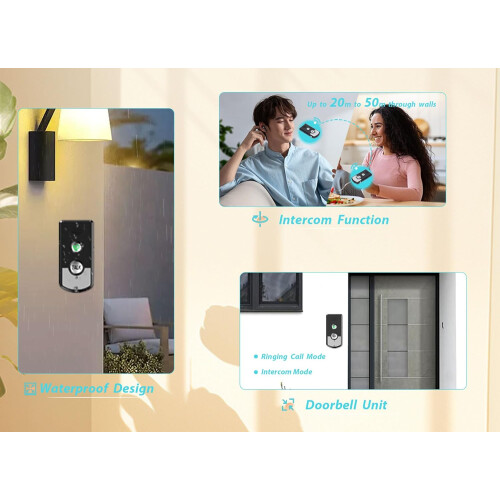 Wireless Intercom System with TwoWay Communication, Waterproof Design, Long Range Home Intercom 1