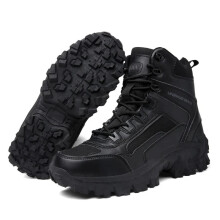(Black, 43) Men's Tactical Combat Boots Military Work Shoes Footwear Waterproof