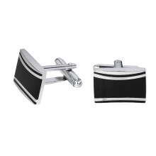 Elegant Copper Cufflinks For Dress Shirts-Two black lines