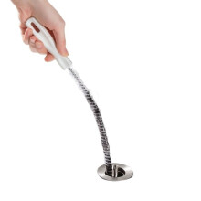 Drain Snake Clog Remover with Flexible Spring and Rotating Brush for Kitchen and Bathroom Sinks