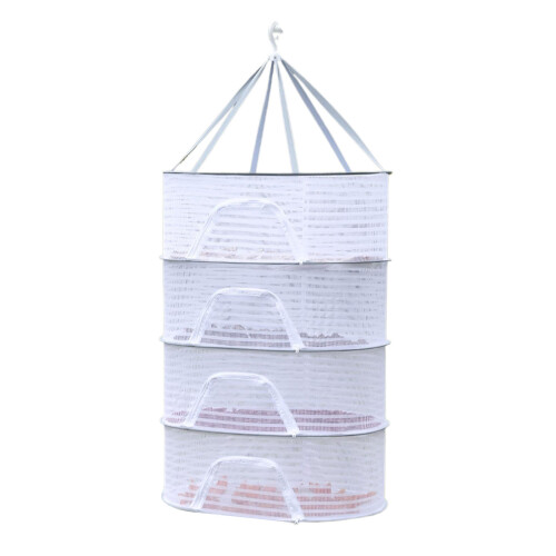 Filet de séchage suspendu pliable-Blanc Taille moyenne 4 couches