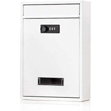 Lockable Wall Mounted Mailbox Waterproof Metal Post Box with Password Lock for Outdoor Villa