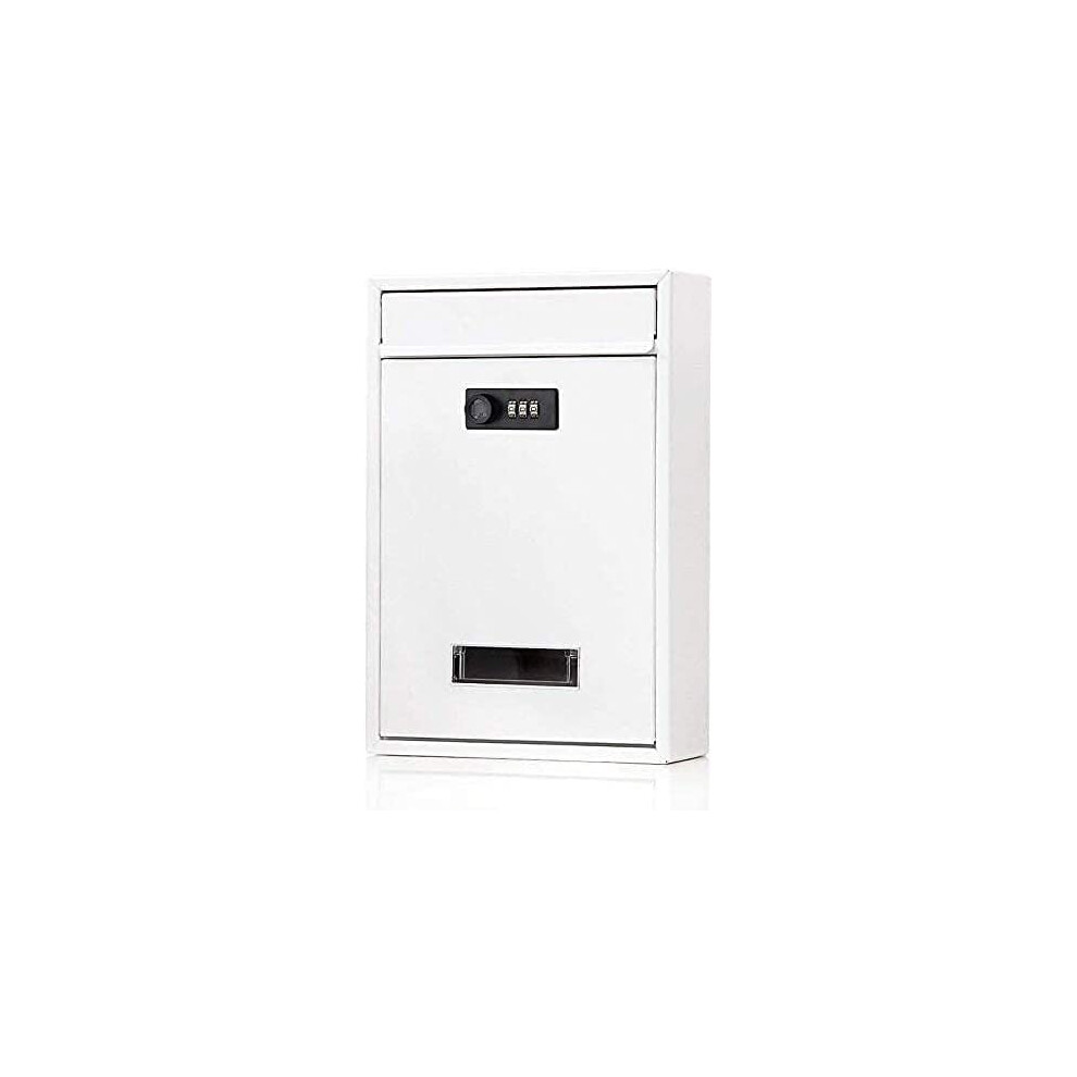 Lockable Wall Mounted Mailbox Waterproof Metal Post Box With Password Lock For Outdoor Villa 9323874722405