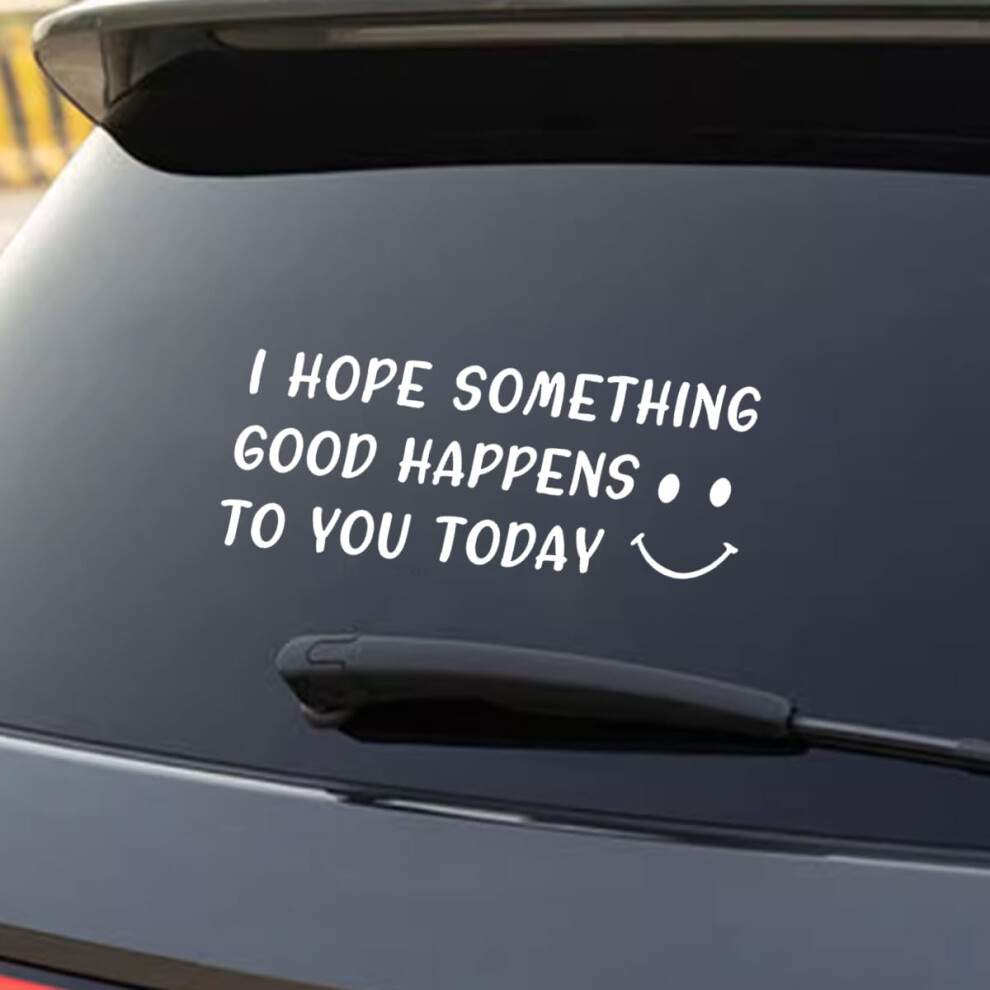 Cute Smiley Face Car Decal Waterproof Vinyl Bumper Sticker For Cars Trucks Windows Laptops White 9339159925980