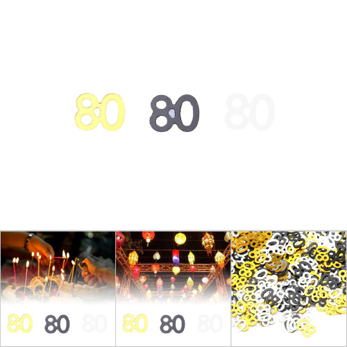 Τέλεια πάρτι: Number50And60Glitter Confetti, Χρυσά ασημένια μαύρα διακοσμητικά πάρτι για 1