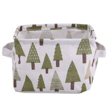 Family Organization Essential, Collapsible Design Linen Cotton Fabric Bins With Leather Handles, Great For Baby Toys, Cosmetics, Snacks Storage, Water