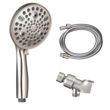 Pommeau de douche haute pression, douchette Ă main Ă jets multiples avec flexible en acier inoxydable, installation sans outil sur bras de douche