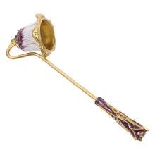 Vintage Rhinestone Candle Snuffer Extinguisher with Long Handle for Safe Flame Extinguishing
