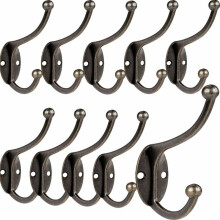 Väggkrokar, Dubbelstiftskrokar för förbättrad lastbärande, 10-pack klädkrokar i koppar, Modern design med enkel installation för stöd för