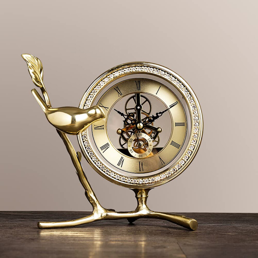 Vintage Mantel Clock Silent Quartz Movement Battery Operated Retro Alarm Clock