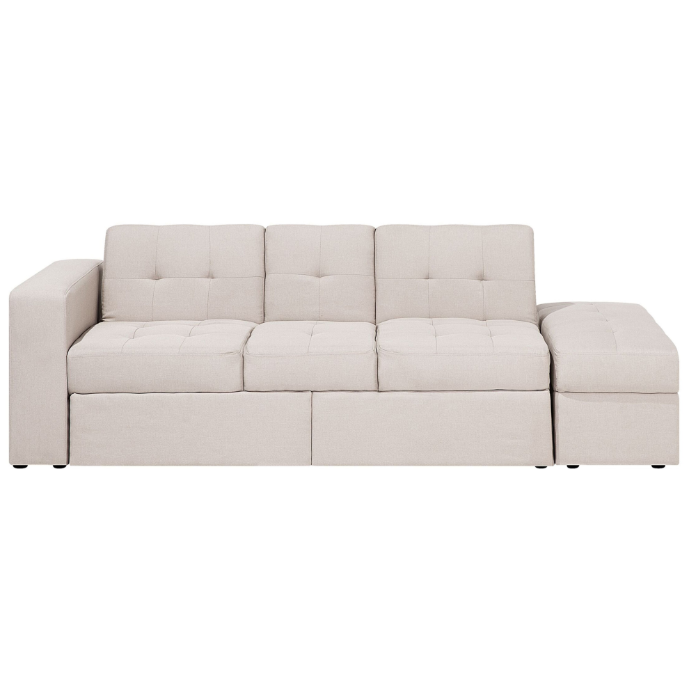 Sofa Bed 3 Seater FALSTER Fabric Beige with Storage
