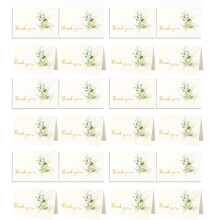 Cartes de remerciement élégantes à motif végétal, lot de 24 cartes de qualité supérieure, 15 x 10 cm, papier cartonné épais anti-bavure,