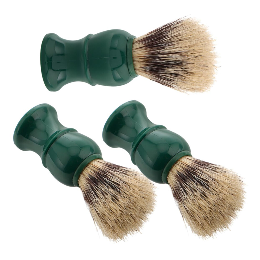 3pcs Wooden Handle Shaving Brush Set with Soft Bristles for Comfortable Beard Grooming