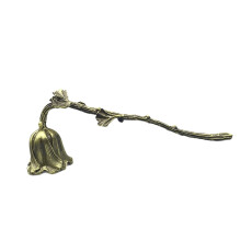 Vintage Bronze Candle Snuffer with Long Handle, Elegant Handcrafted Enamel Home Decor Tool