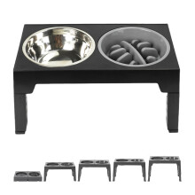 Bol flottant pour chat, bol d'alimentation en nourriture et-Noir