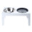 Double bol surélevé pour animaux de compagnie, réglable,-Blanc 1