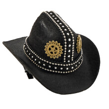 Metal Rivets Decorated Mini Top Hat Hair Clips Rock-Black
