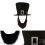 Plush Top Hat With Beard For Halloween Funny Pirate-White beard 6