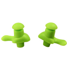 Green Swimming Earplugs, Multi-color Options, Ergonomic Ear-shaped Design For Water Activities, Soft Silicone Waterproof, 1 Pair