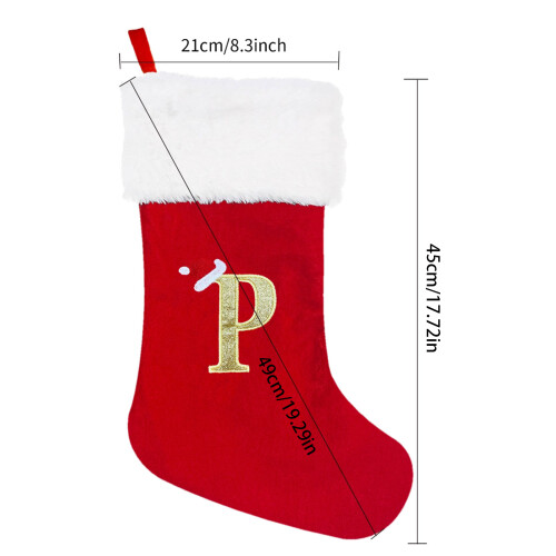 Bas de Noël en velours, 20 pouces, décoration, chaussettes de-D 1