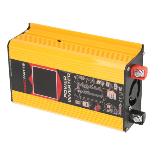 Μετατροπέας AC μετατροπέα ισχύος, οθόνη LCD 12V σε 110V, έξοδος ισχύος, διπλές πρίζες USB, 2