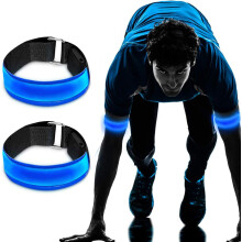 Brassard réfléchissant pour la course à pied, avec trois modes de clignotement et une lampe LED rechargeable pour une visibilité optimale lors