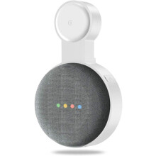 Tilaa säästävä seinäkiinnike, täydellinen johtojen hallinta Google Home Mini Voice Assistantille, valkoinen, tarjoaa parannetun akustiikan ja