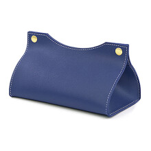 Boîte à mouchoirs en cuir élégante,-Bleu profond