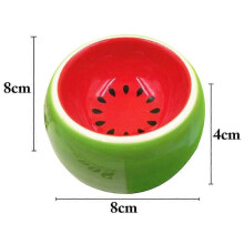 (As show, One size) Cute Fruit Pattern Hamster Ceramic Food Water Snack Feeder For Pets Squirrel Guinea Pig Chinchilla Ferret Rabbit Bowl