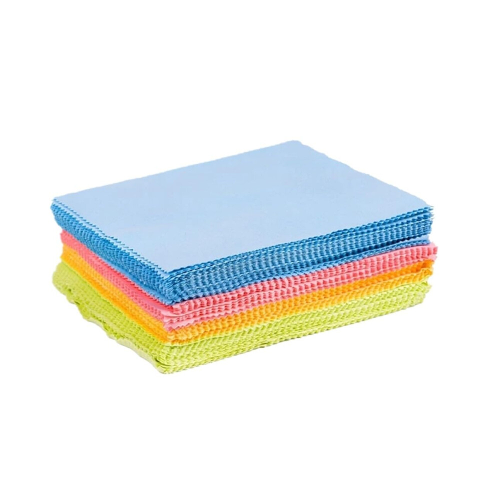 Glasses Cleaning Cloths 100pcs Microfiber Lens Wipes for Eyeglasses Camera Screens 13x13cm 4 Colors