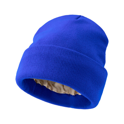 Elegante Strickmütze für große Köpfe, weich,-Königsblau