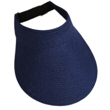Sonnenschutz-Sommer-Stroh-Kopfbedeckung, belüfteter-Marineblau
