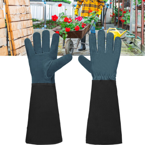 Professionelle Lederhandschuhe, langer Armschutz,-Braungelb M 2