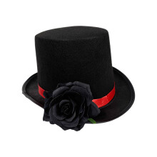 Anspruchsvoller Unisex-Hut mit Rosendekoration im-Schwarz